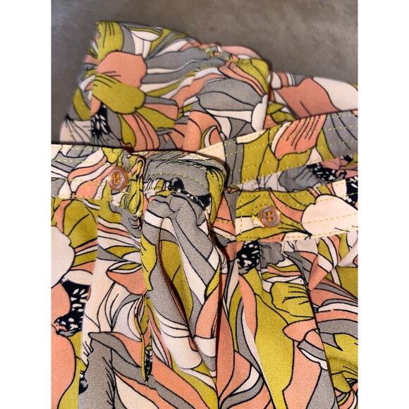 Premise EUC size Small Floral Pink Gray Green Blouse 0 - Picture 9 of 11